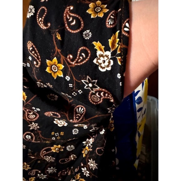 ZARA WOMAN M Maxi Long Sleeve Floral Patchwork Colorblock Shirt Kimono Dress - Picture 10 of 12